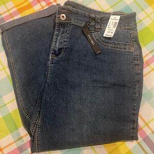 Roz & Ali Capri Jeans Size 16W Dark Wash Dressbarn NWT Plus Size